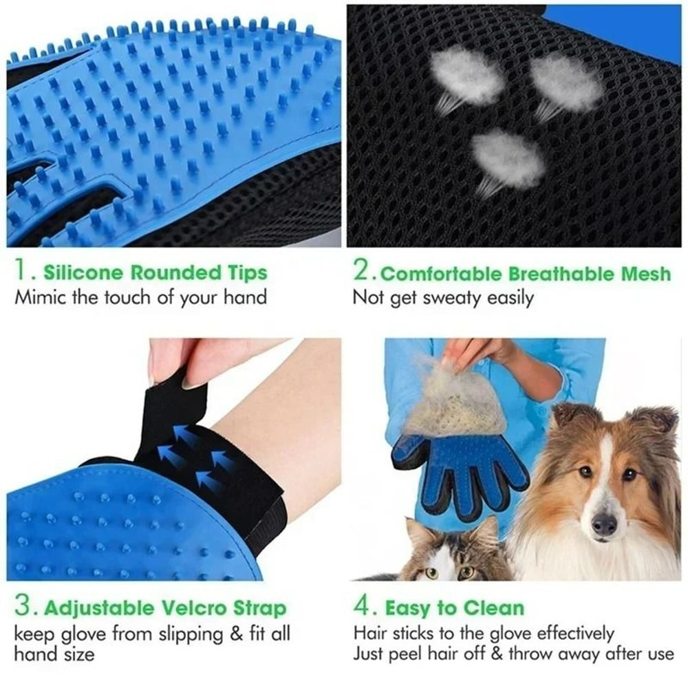 GentleTouch Deshedding Massage Grooming Pair 3
