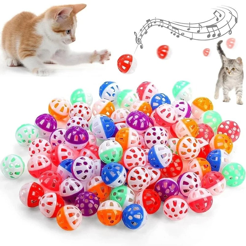 JinglePounce MultiColor Rattle Balls 6Pack 0