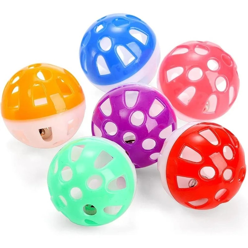 JinglePounce MultiColor Rattle Balls 6Pack 3
