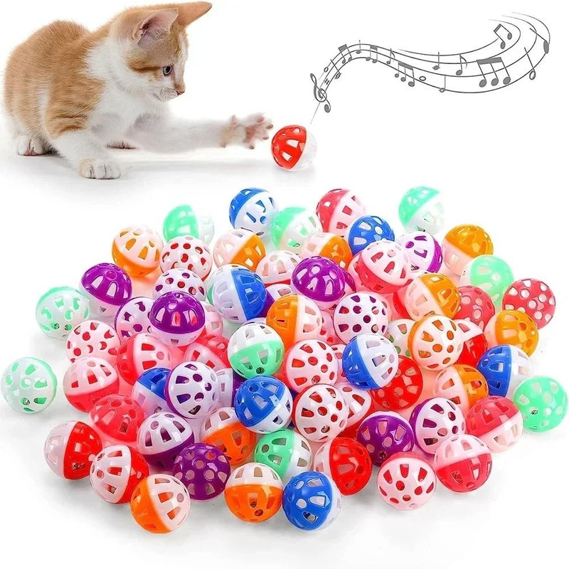 JinglePounce MultiColor Rattle Balls 6Pack 7
