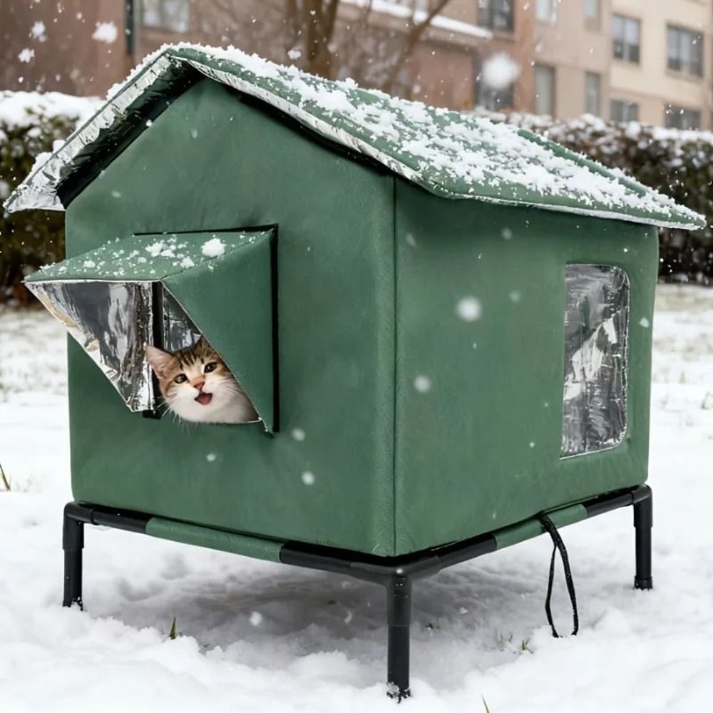 ArcticShield WeatherResistant Outdoor Cat Shelter 8