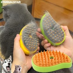 3-in-1 "pure-mist" electric steamy grooming brush