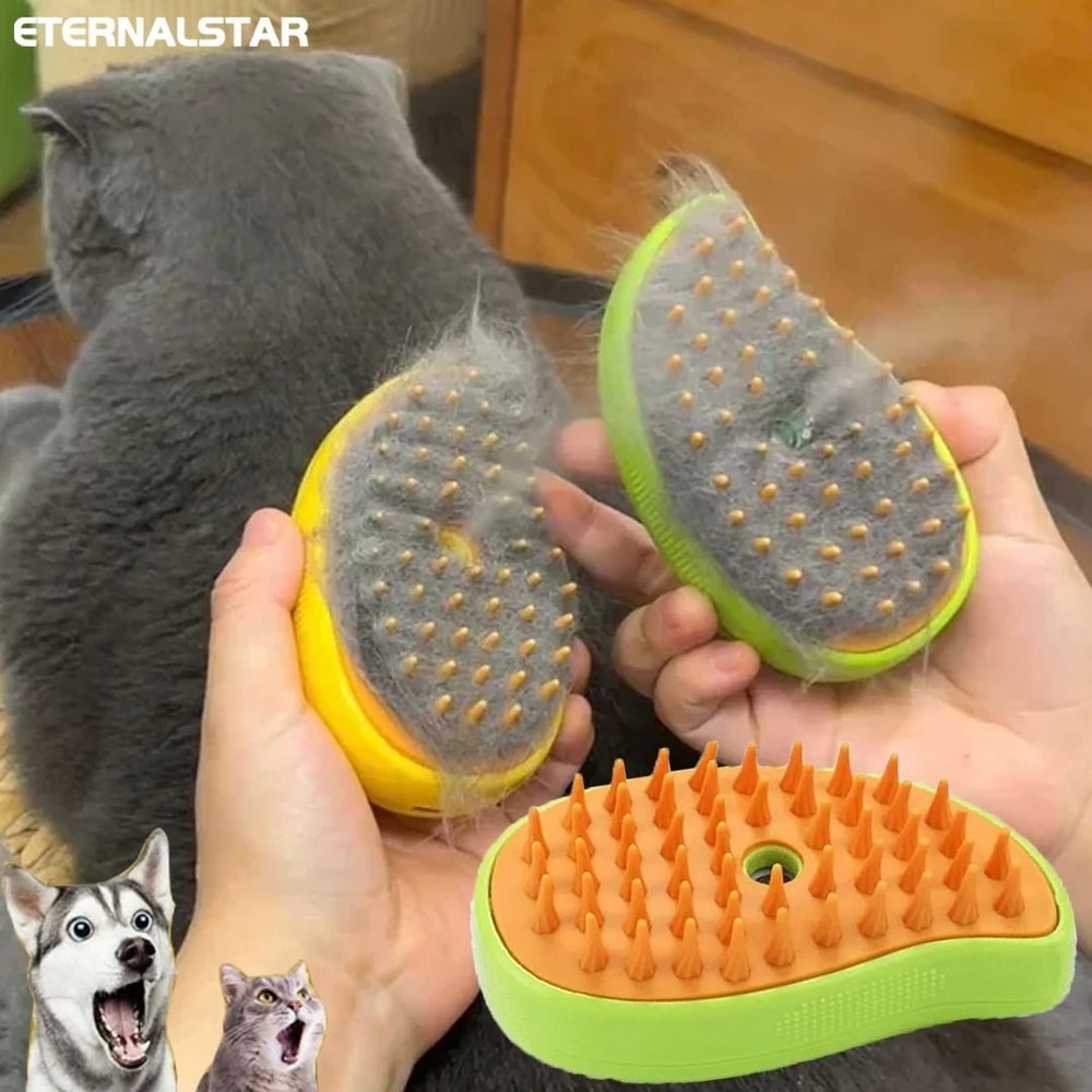 3in1 PureMist Electric Steamy Grooming Brush 1