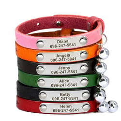 "heirloom-fit" personalized leather cat collar