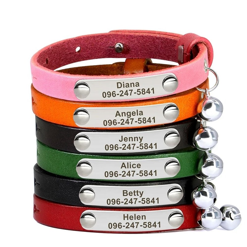 HeirloomFit Personalized Leather Cat Collar 0