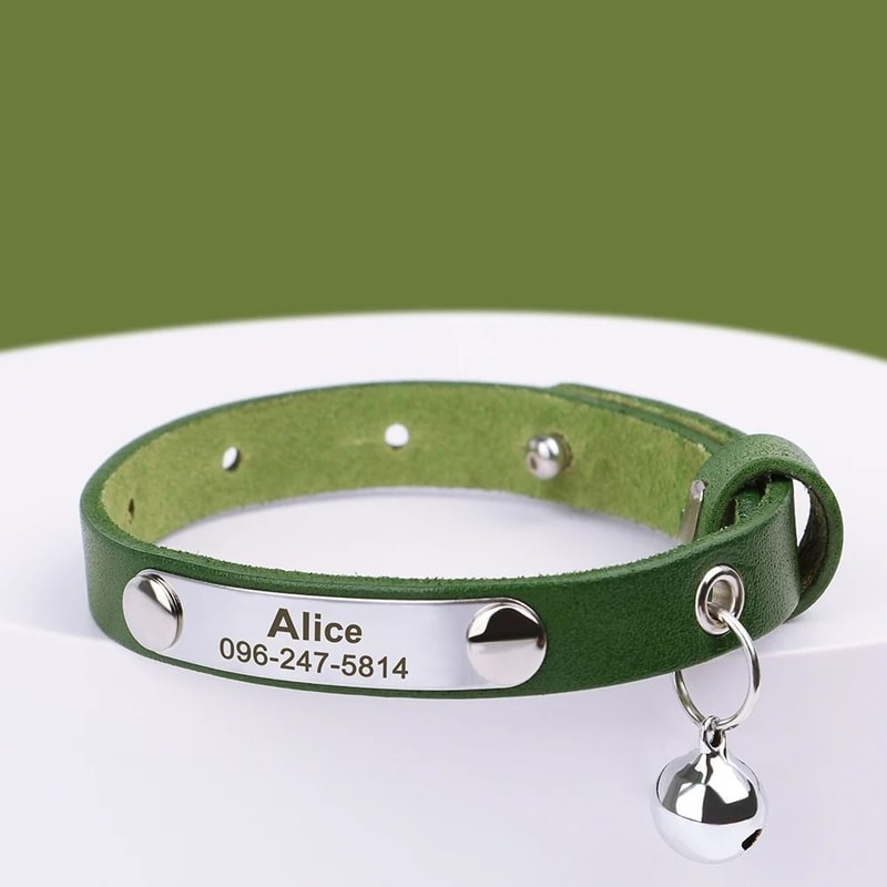 HeirloomFit Personalized Leather Cat Collar 10