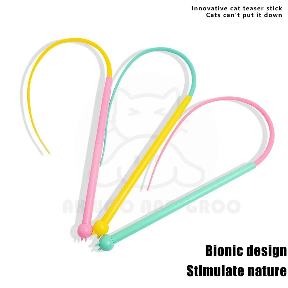 Simulated Mouse Tail Cat Teaser Interactive Silicone Play Toy With Bell 2