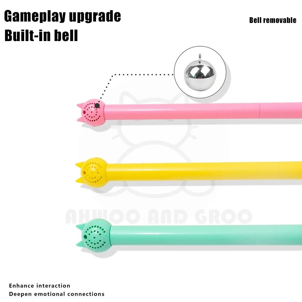 Simulated Mouse Tail Cat Teaser Interactive Silicone Play Toy With Bell 3