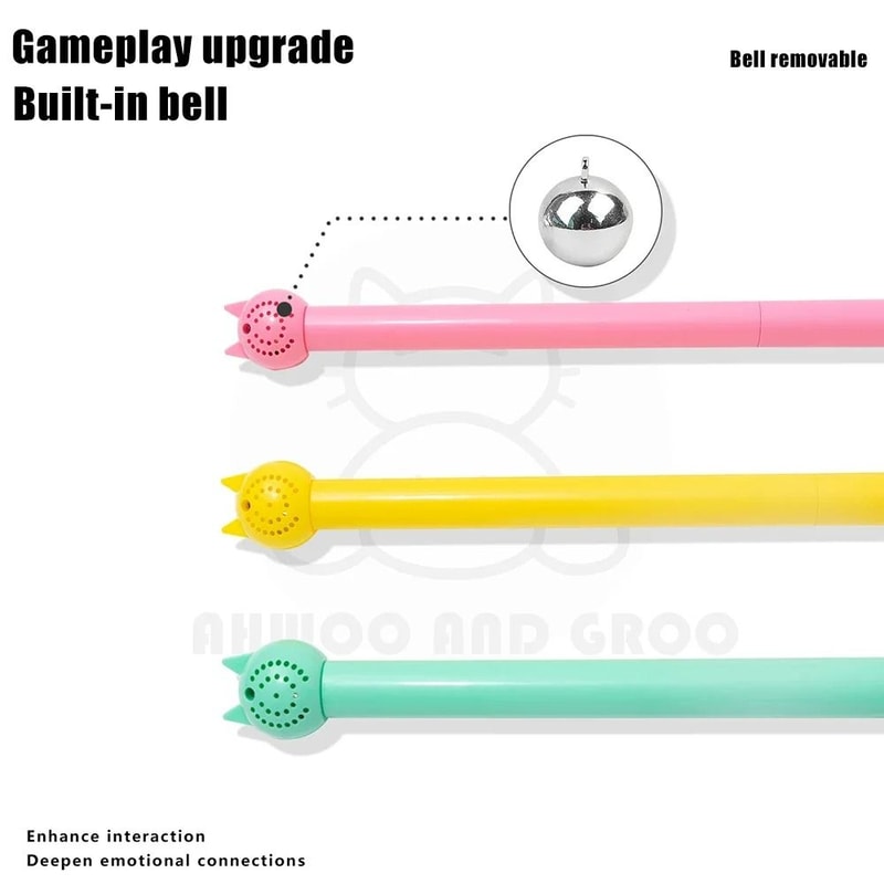 Simulated Mouse Tail Cat Teaser Interactive Silicone Play Toy With Bell 3