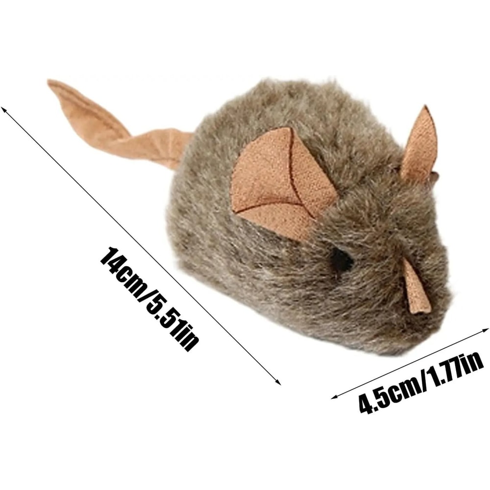 Squeaky Plush Mouse Cat Chew Toy BiteResistant Interactive Prey Toy 6