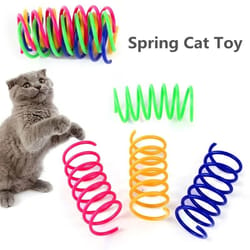 colorful jumping spring cat toy – 4-piece interactive play set