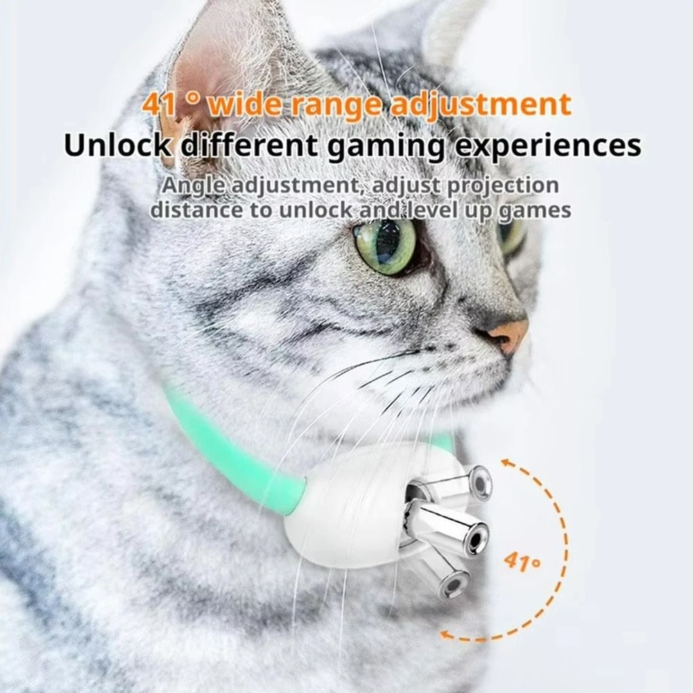 Interactive HandsFree Laser Cat Collar Automatic USB Rechargeable Teaser 5