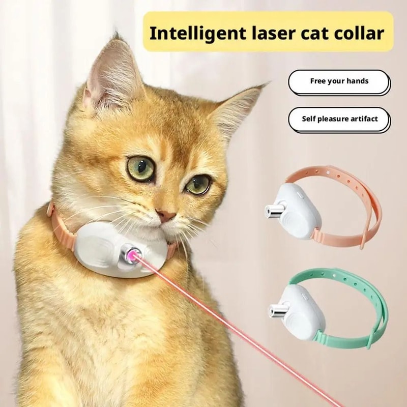 Smart Interactive Laser Cat Collar Automatic HandsFree Rechargeable Teaser 0
