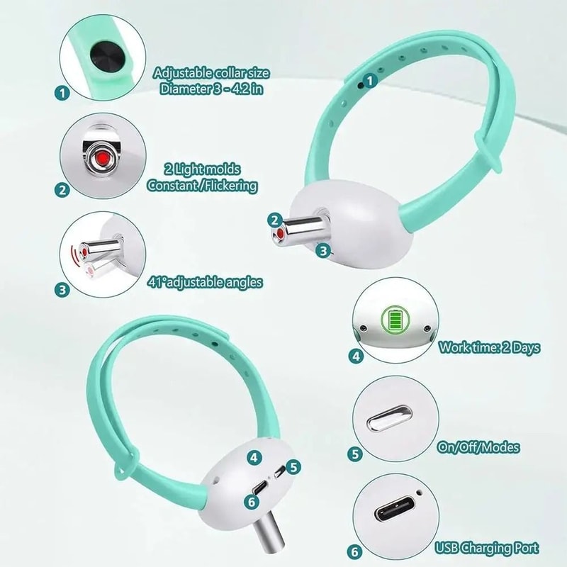 Smart Interactive Laser Cat Collar Automatic HandsFree Rechargeable Teaser 3