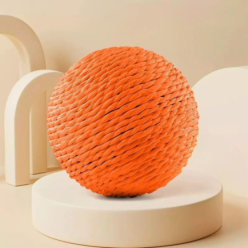 Natural Sisal Interactive Scratching Ball Durable Kitten Teething Cleaning Toy 9