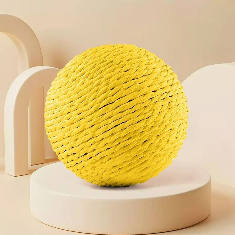 Natural Sisal Interactive Scratching Ball Durable Kitten Teething Cleaning Toy 11