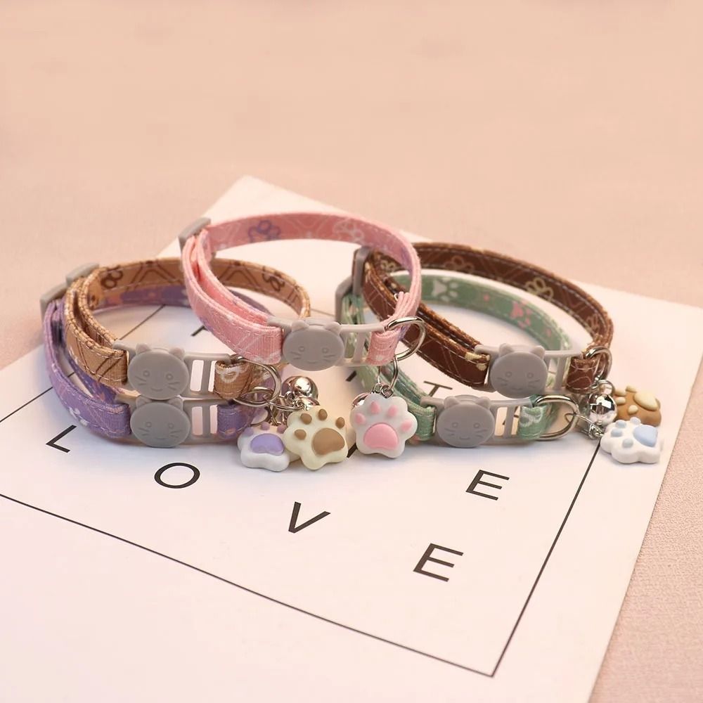 Footprint Pattern Breakaway Cat Collar Adjustable Safety Ring For Kittens Puppies 2