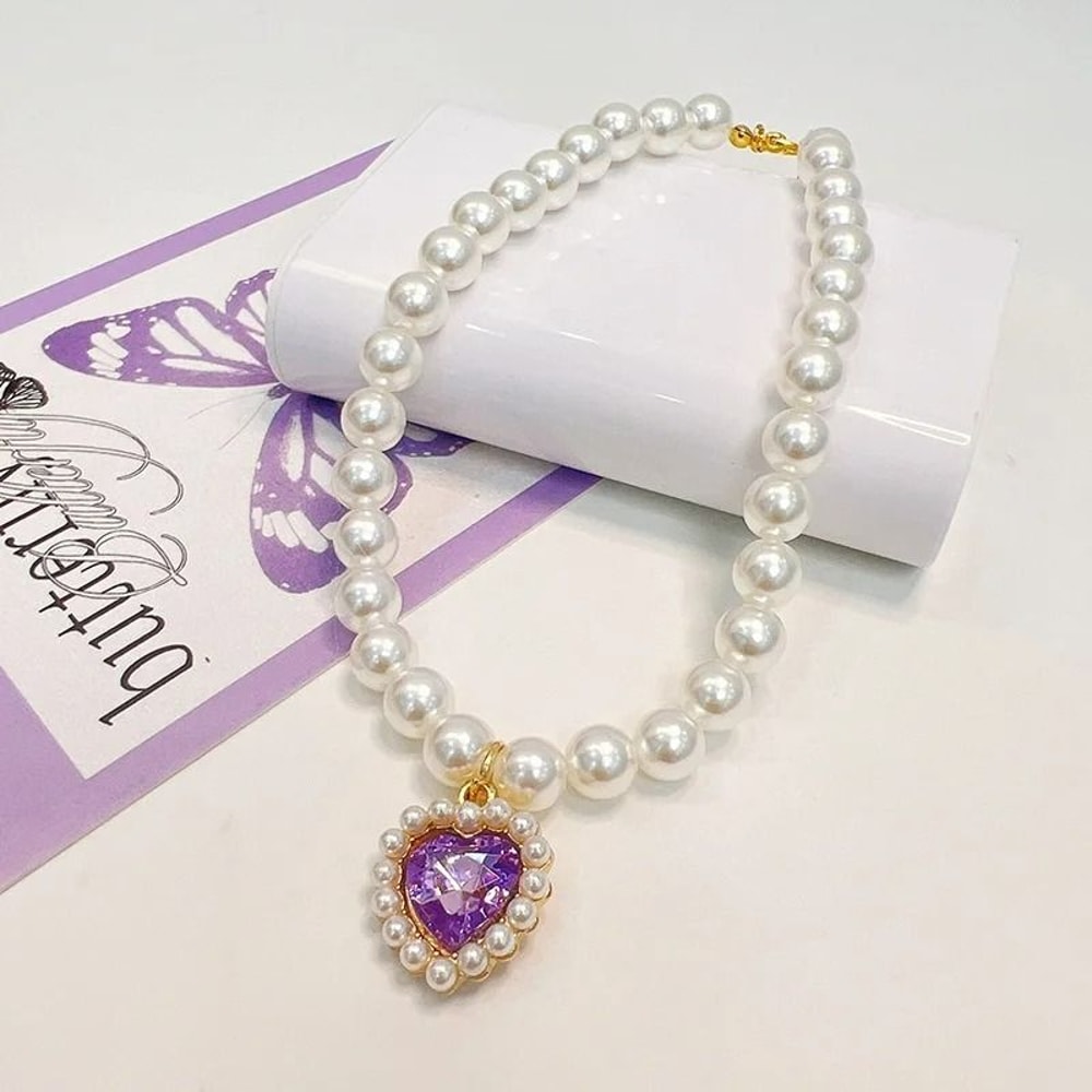 Exquisite Pearl Cat Necklace Adjustable Luxury Jewelry Collar For Kittens Small Pets 9