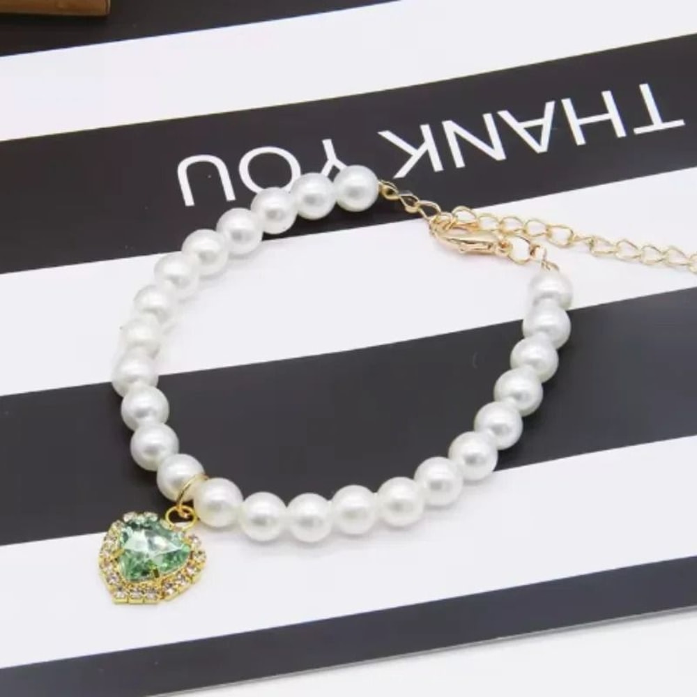 Exquisite Pearl Cat Necklace Adjustable Luxury Jewelry Collar For Kittens Small Pets 10