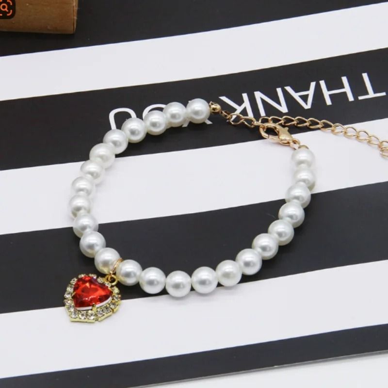Exquisite Pearl Cat Necklace Adjustable Luxury Jewelry Collar For Kittens Small Pets 12