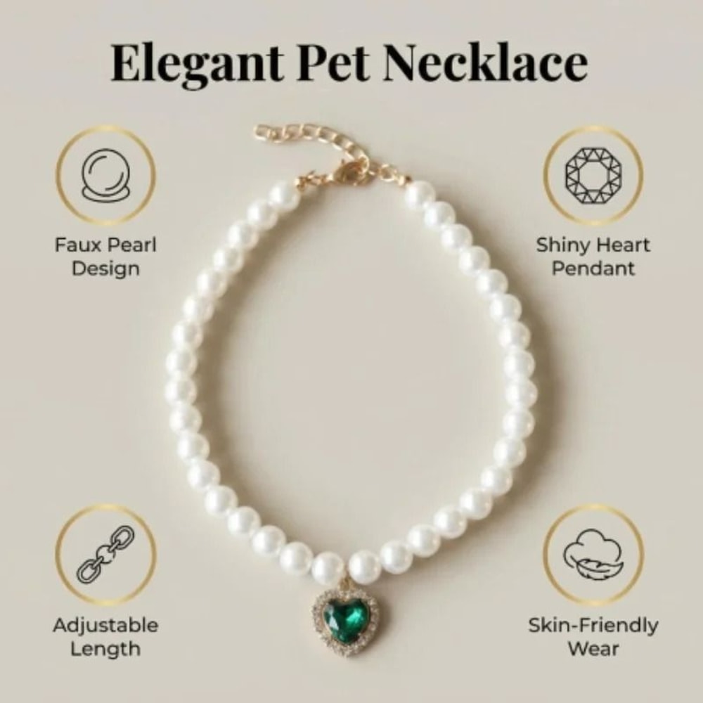 Exquisite Pearl Cat Necklace Adjustable Luxury Jewelry Collar For Kittens Small Pets 13