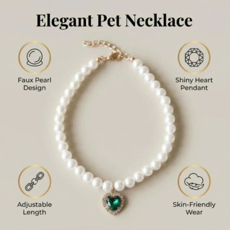 Exquisite Pearl Cat Necklace Adjustable Luxury Jewelry Collar For Kittens Small Pets 13