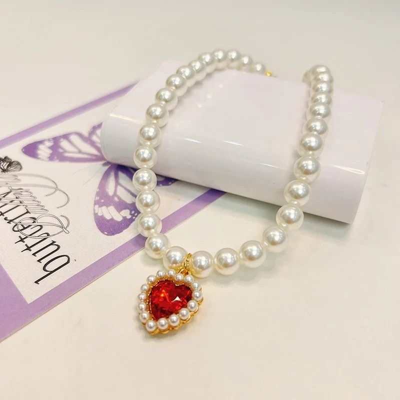 Exquisite Pearl Cat Necklace Adjustable Luxury Jewelry Collar For Kittens Small Pets 7