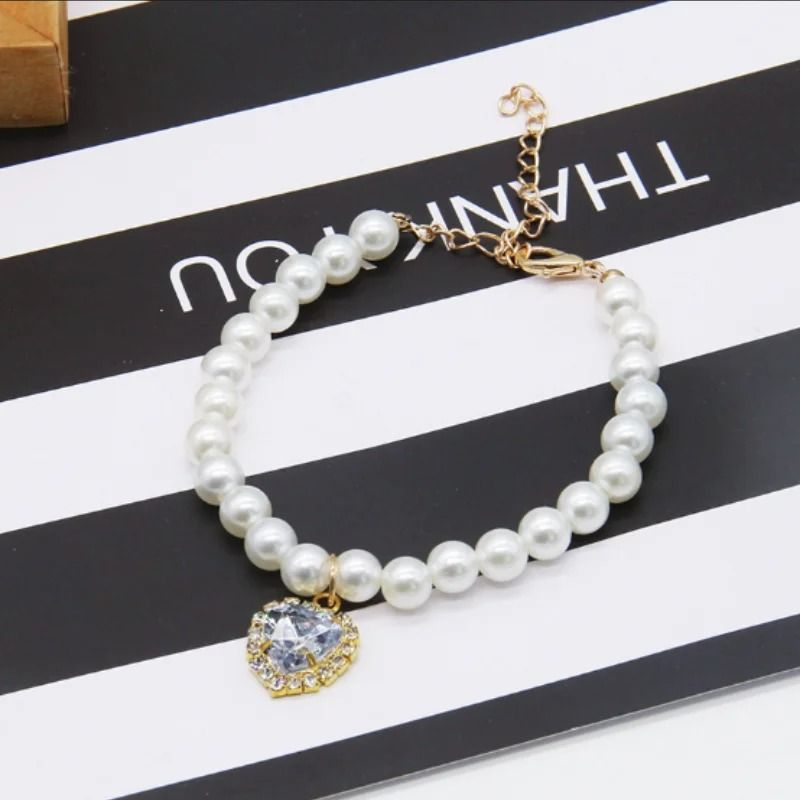 Exquisite Pearl Cat Necklace Adjustable Luxury Jewelry Collar For Kittens Small Pets 14