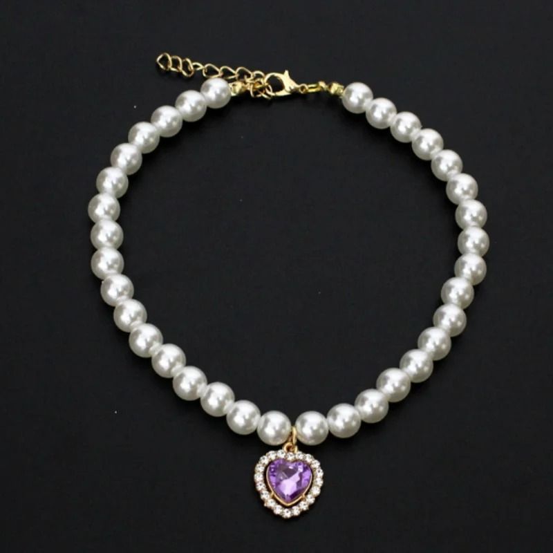 Exquisite Pearl Cat Necklace Adjustable Luxury Jewelry Collar For Kittens Small Pets 15