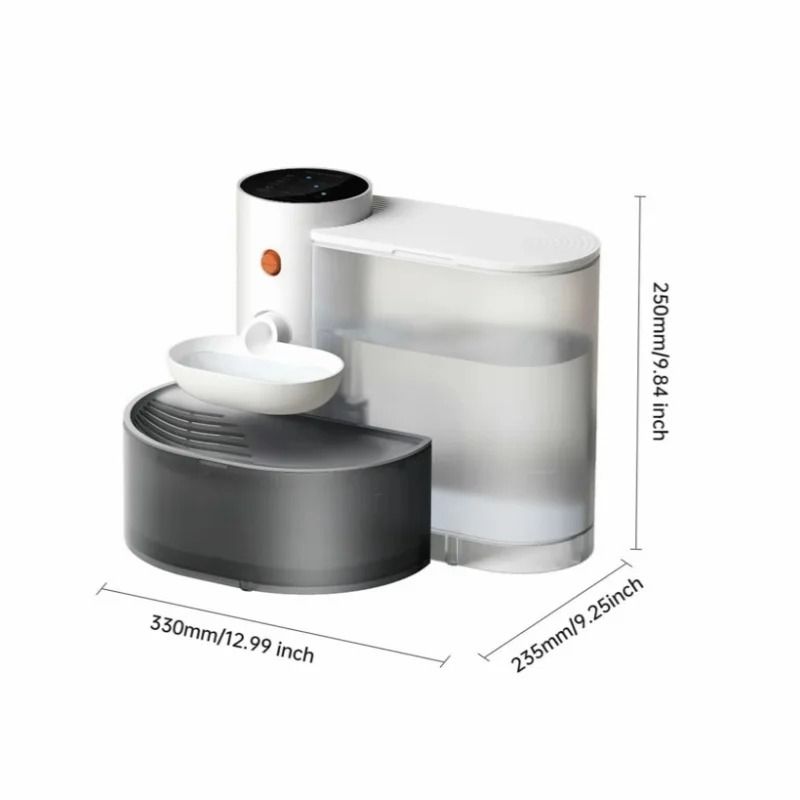 Smart Tipping Automatic Pet Water Fountain 3L Wireless Rechargeable Dispenser Stainless Steel Edit 7