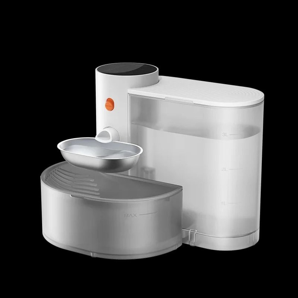 Smart Tipping Automatic Pet Water Fountain 3L Wireless Rechargeable Dispenser Stainless Steel Edit 8