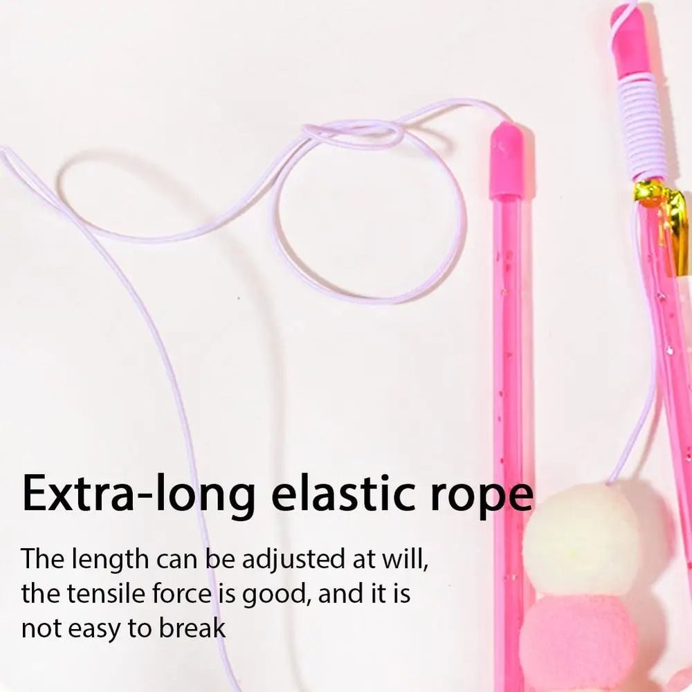 Caterpillar Elastic Cat Teaser Stick ScratchResistant Interactive Hunter Toy 4