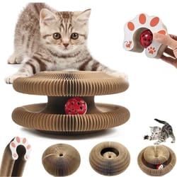 magic organ accordion cat scratcher – foldable 2-in-1 interactive scratching toy