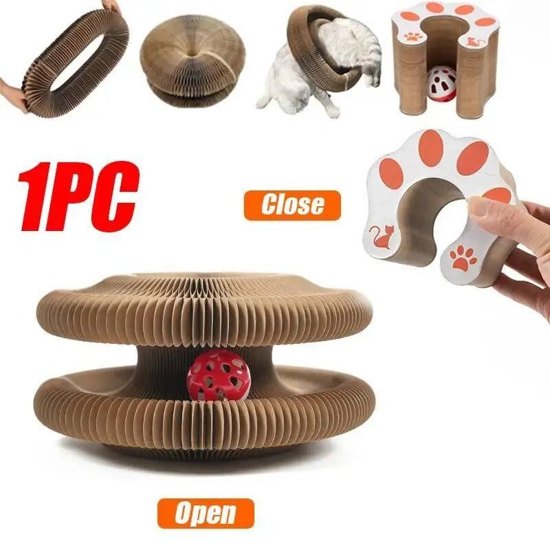 Magic Organ Accordion Cat Scratcher Foldable 2in1 Interactive Scratching Toy 7