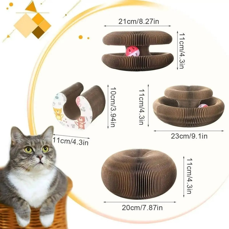Magic Organ Accordion Cat Scratcher Foldable 2in1 Interactive Scratching Toy 8