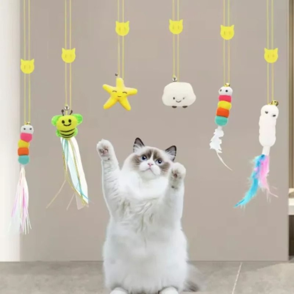 Hanging Doorway Elastic Teaser HandsFree Interactive Swing Pounce Toy 2
