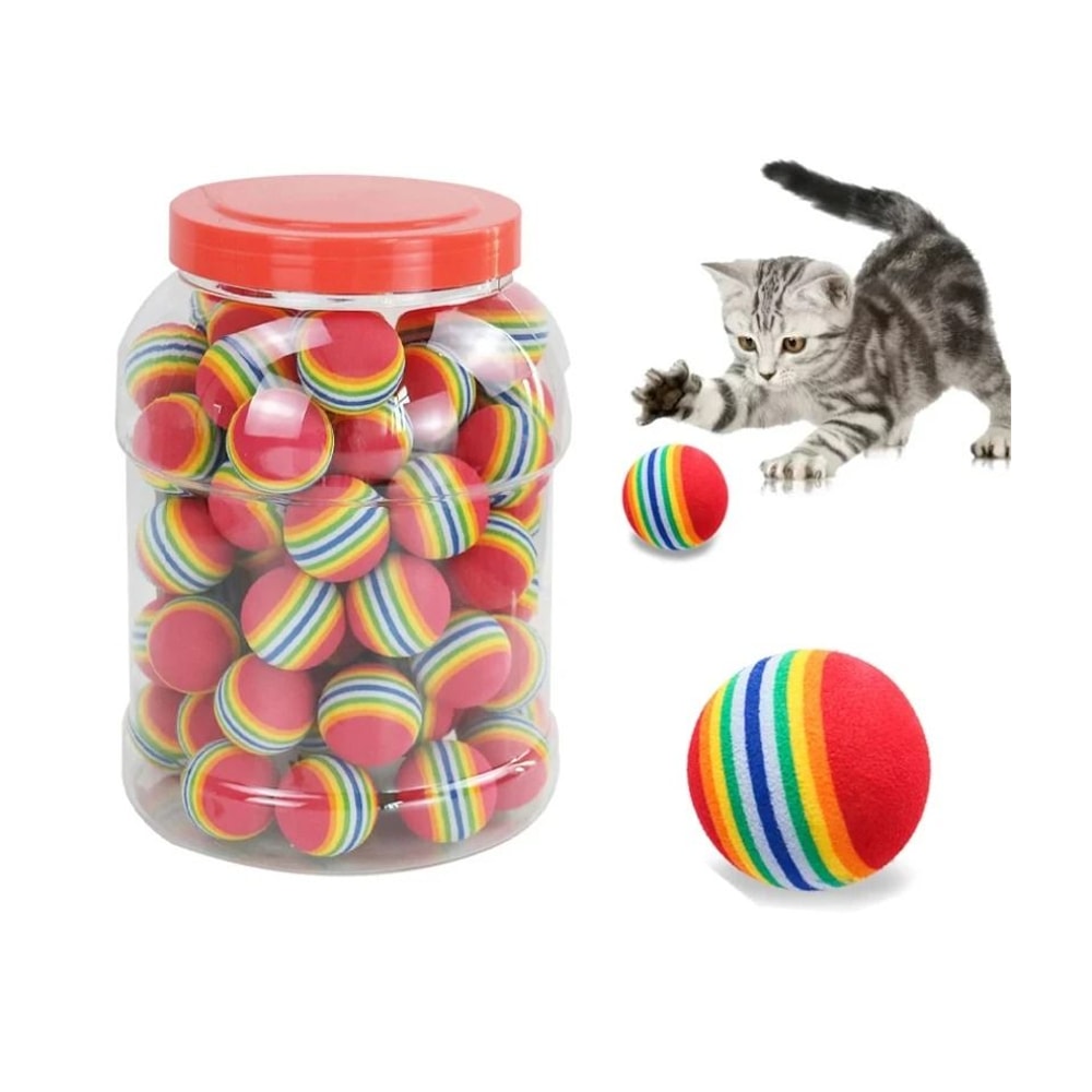 10Piece Rainbow EVA Play Balls Lightweight Interactive Fetch Chase Set 0