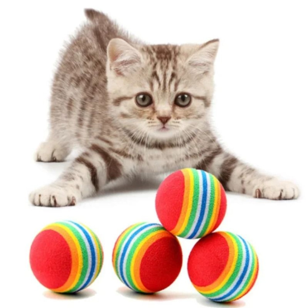 10Piece Rainbow EVA Play Balls Lightweight Interactive Fetch Chase Set 1