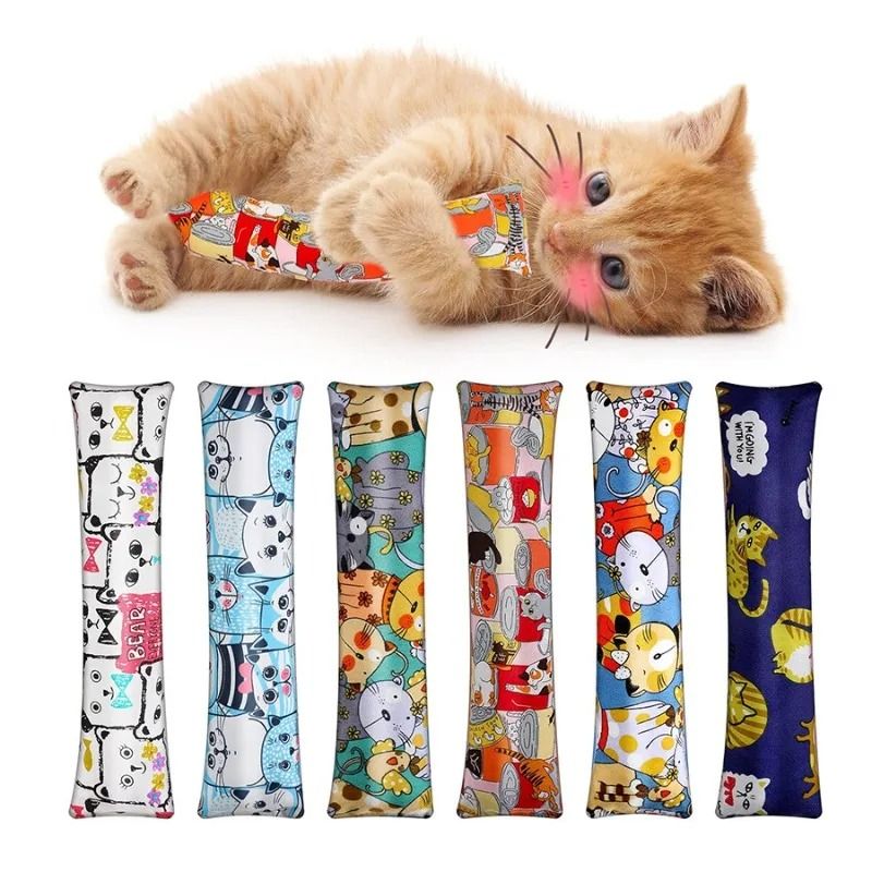 Plush Catnip Cuddle Pillow HeavyDuty Interactive Kick Teething Toy 2