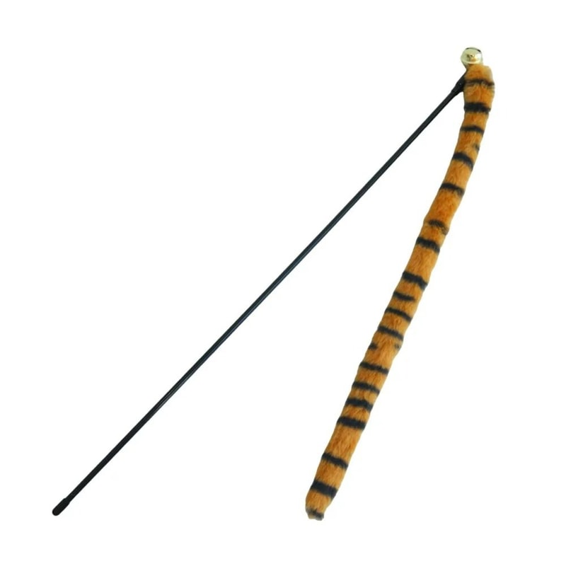 Worm Tail Interactive Wand Plush Elastic Teaser With Jingle Bell 3