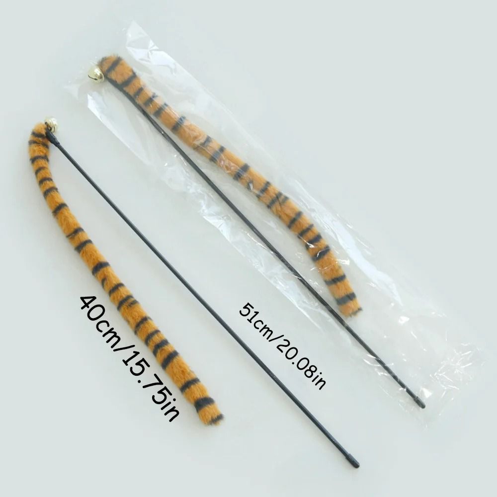 Worm Tail Interactive Wand Plush Elastic Teaser With Jingle Bell 4