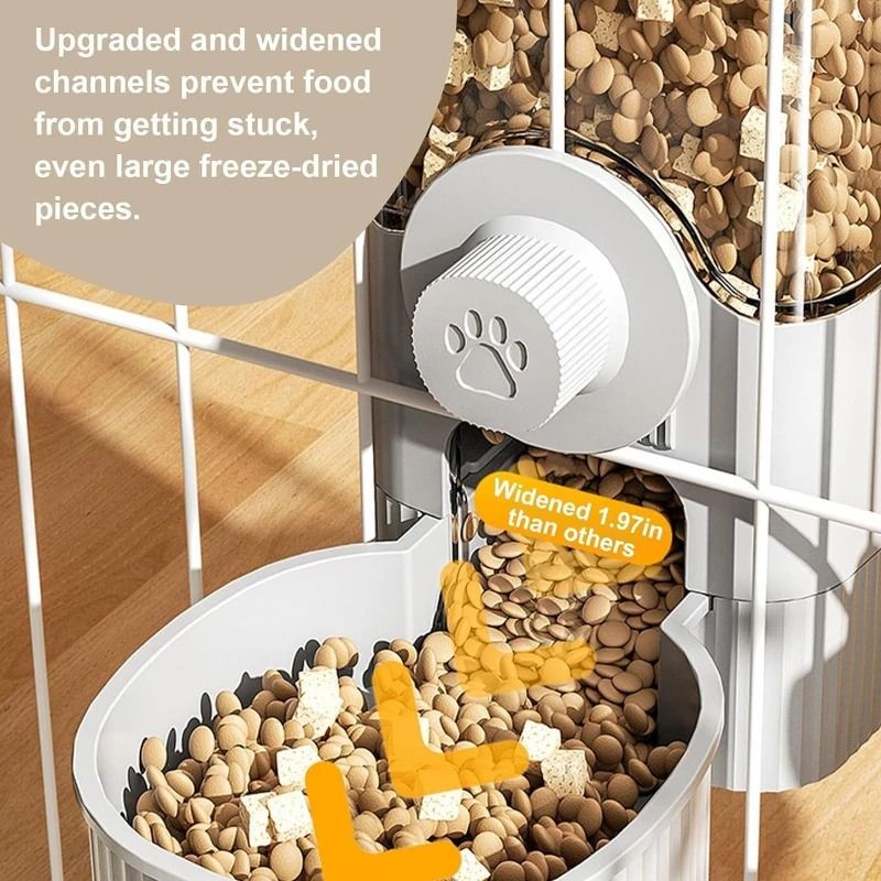 Hanging Cage Automatic Pet Feeder Waterer Set GravityFed Dispenser For Cats Dogs 5
