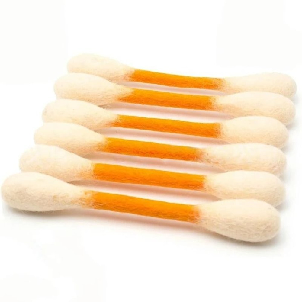 Oversized Cotton Swab Cat Kicker 6Piece Set Durable Felt Teething Wrestling Toys 8