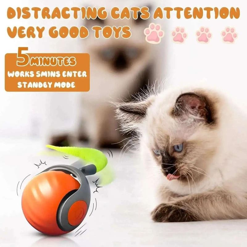 Speedy Tail 20 Smart Interactive Ball MotionActivated Automatic Rolling Toy 3