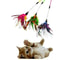 Spiral Feather Teaser Wand Flexible Interactive Pounce Chase Toy 0
