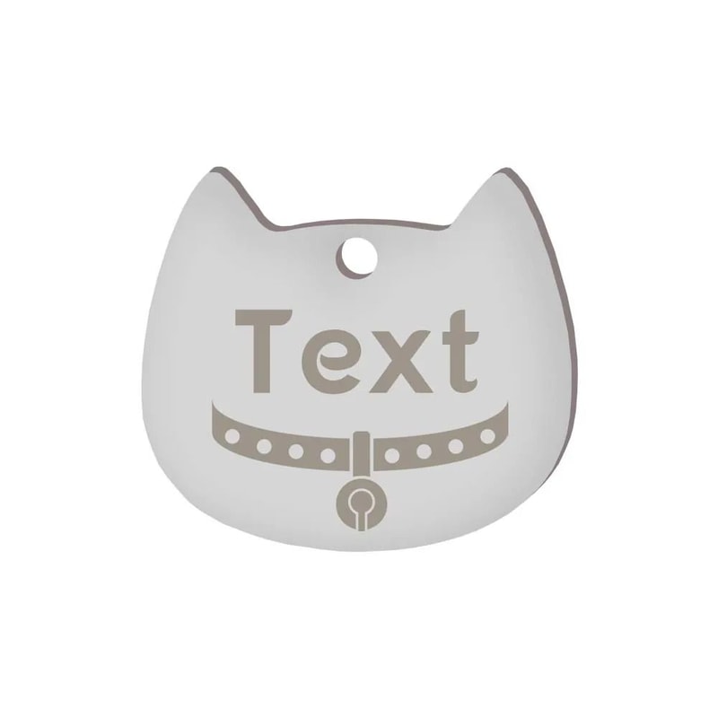 Custom Cat Silhouette ID Tag Personalized LaserEngraved Stainless Steel Nameplate 9
