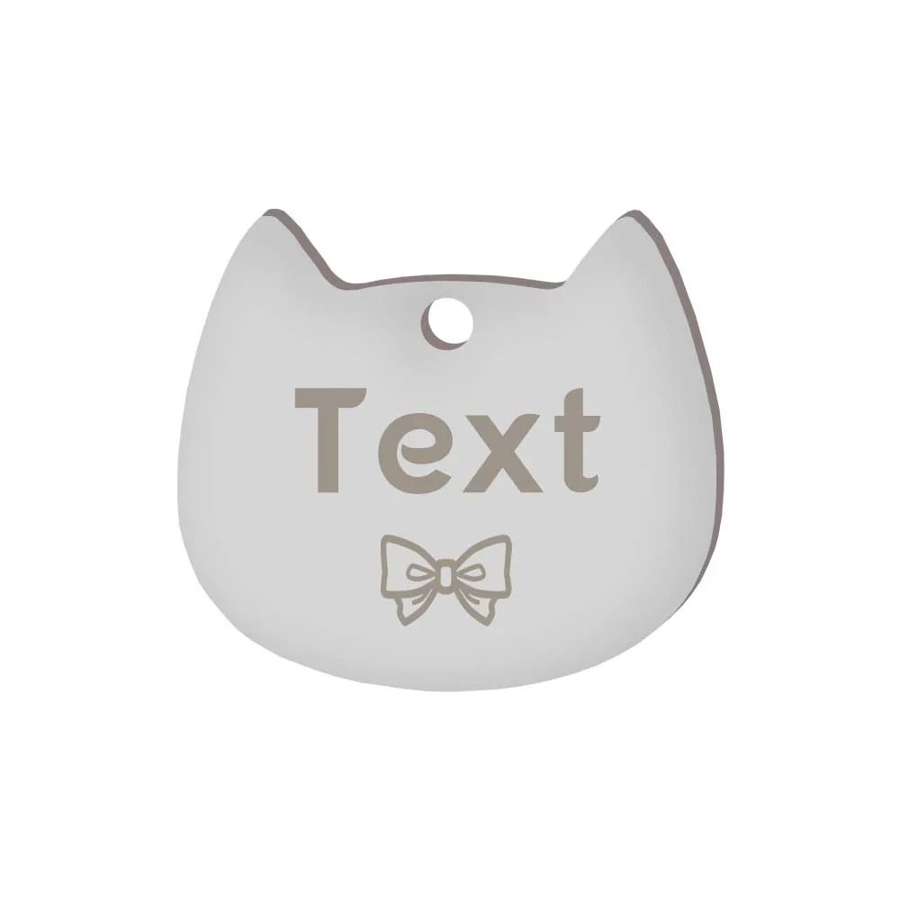 Custom Cat Silhouette ID Tag Personalized LaserEngraved Stainless Steel Nameplate 10