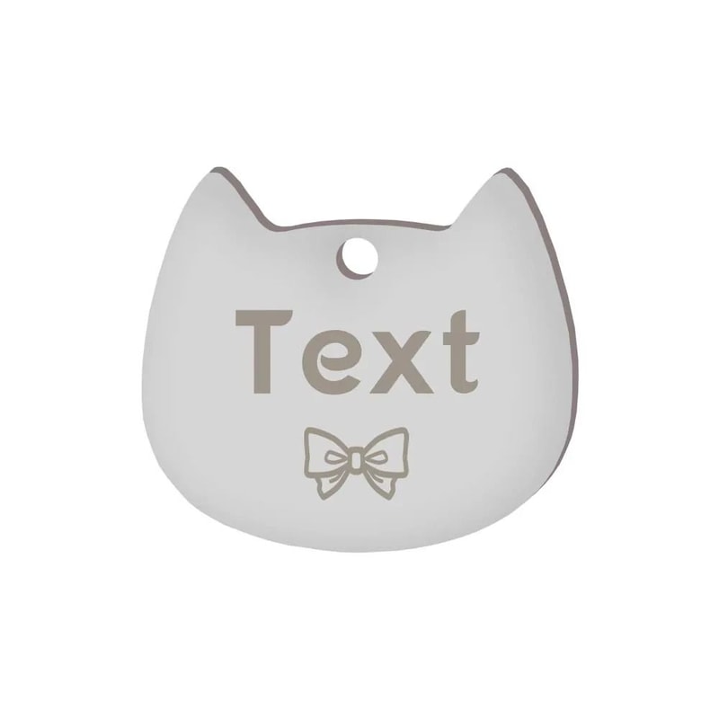 Custom Cat Silhouette ID Tag Personalized LaserEngraved Stainless Steel Nameplate 10