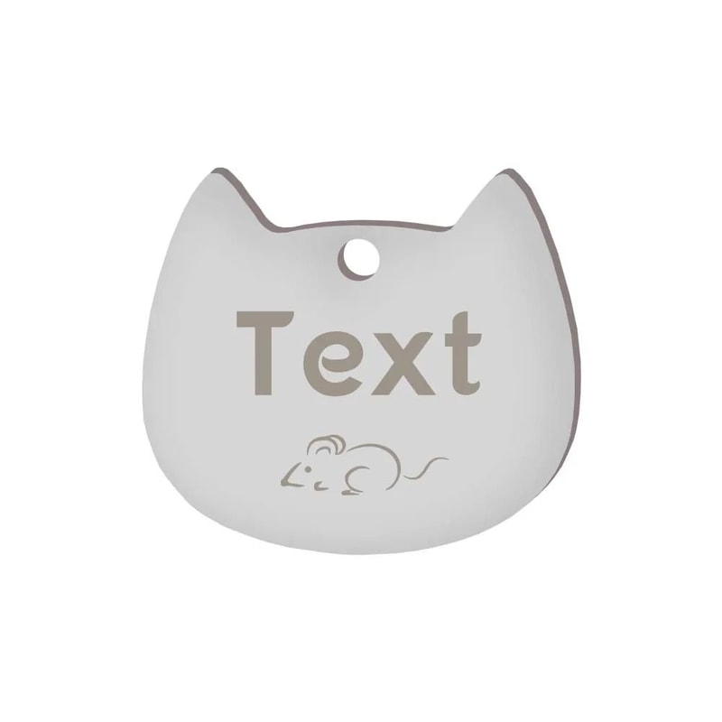 Custom Cat Silhouette ID Tag Personalized LaserEngraved Stainless Steel Nameplate 11