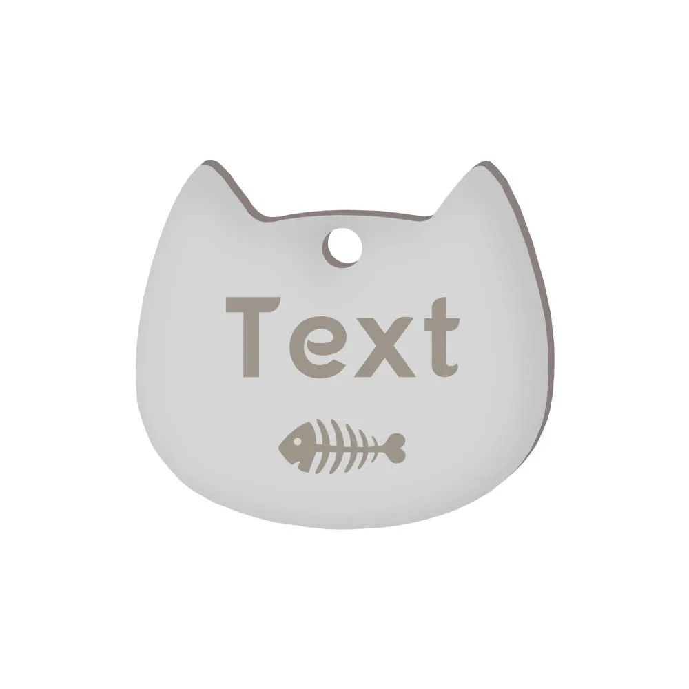 Custom Cat Silhouette ID Tag Personalized LaserEngraved Stainless Steel Nameplate 12